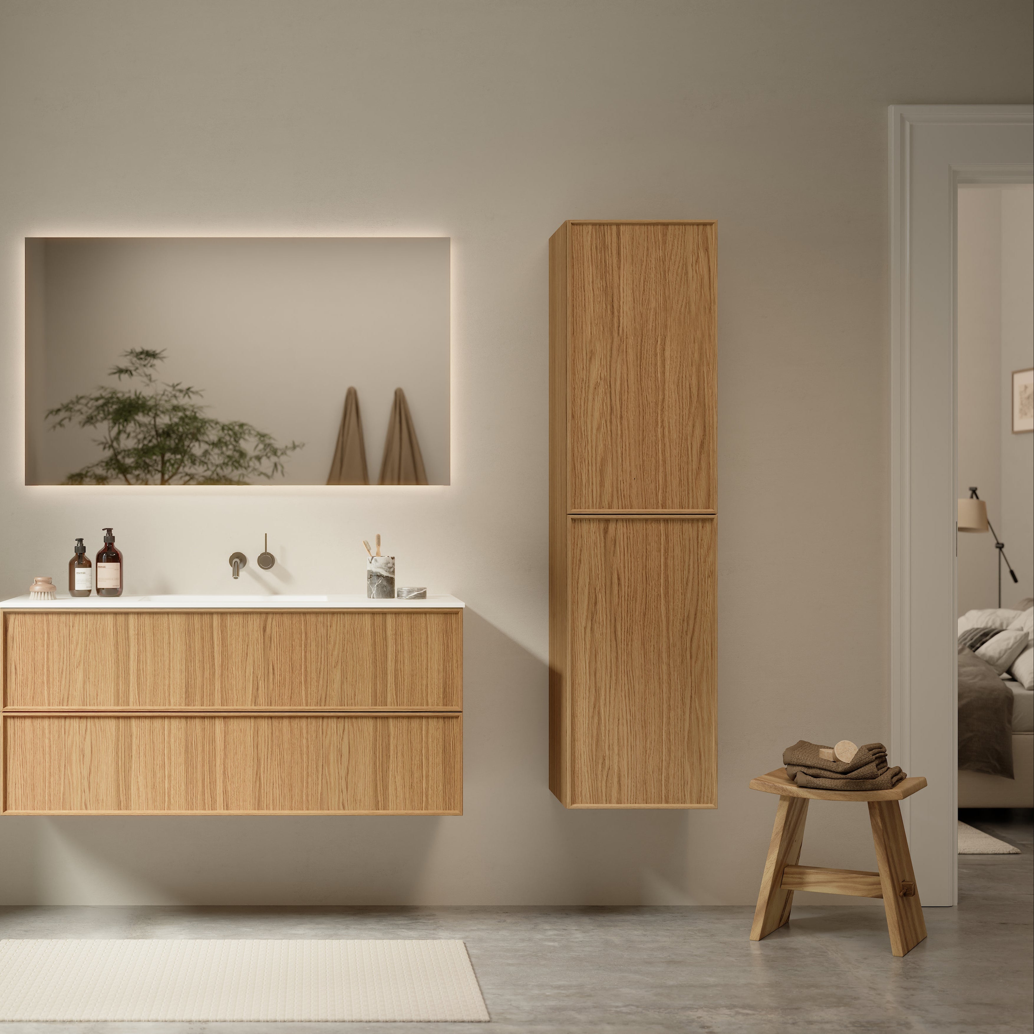 Shaker højskab med låger 40 x 156 cm