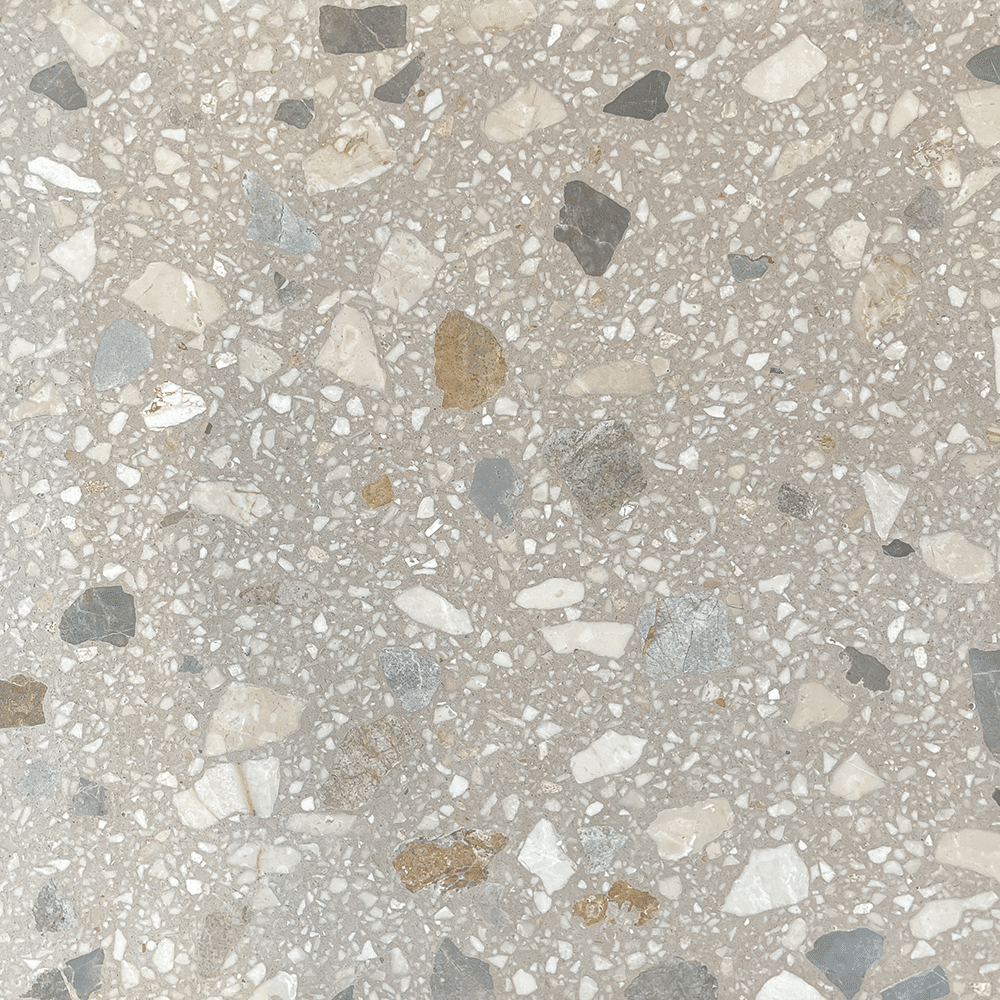 Terrazzo Classico 2.S med lyst, koldt mix Sokkelkant