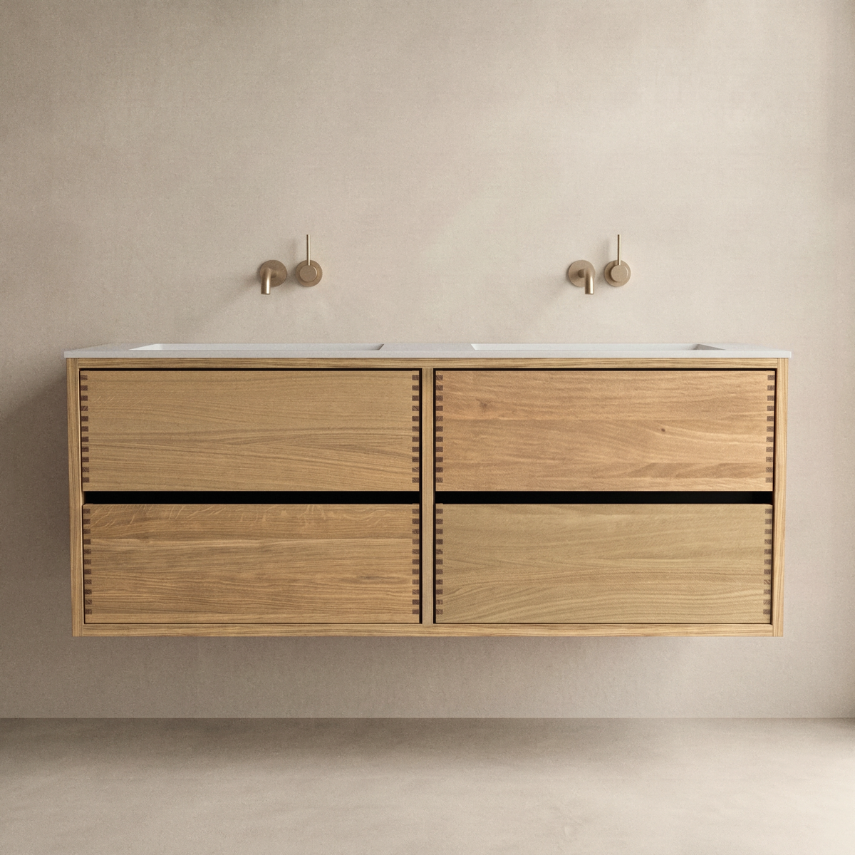 Nr. 4909 Snedker Badmøbel 140 cm DOBBELTVASK