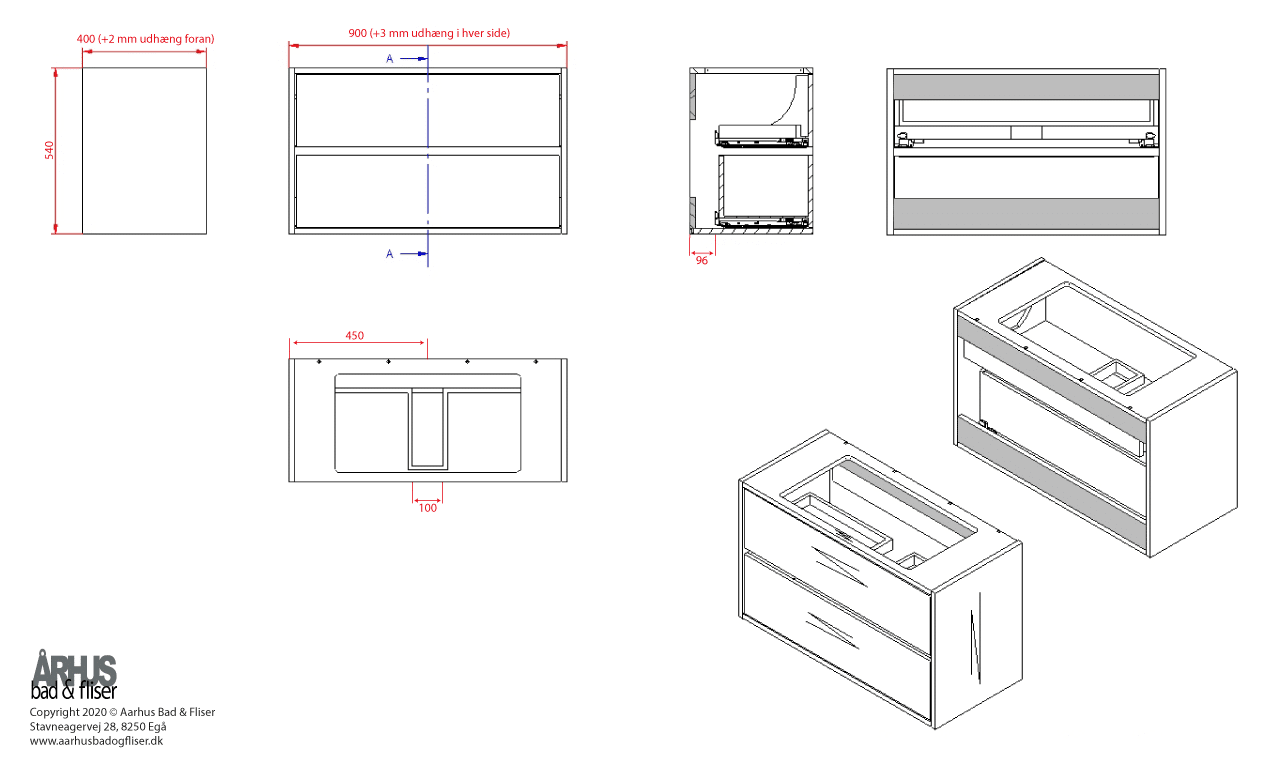 Stregtegning på snedker badmøbel 4913