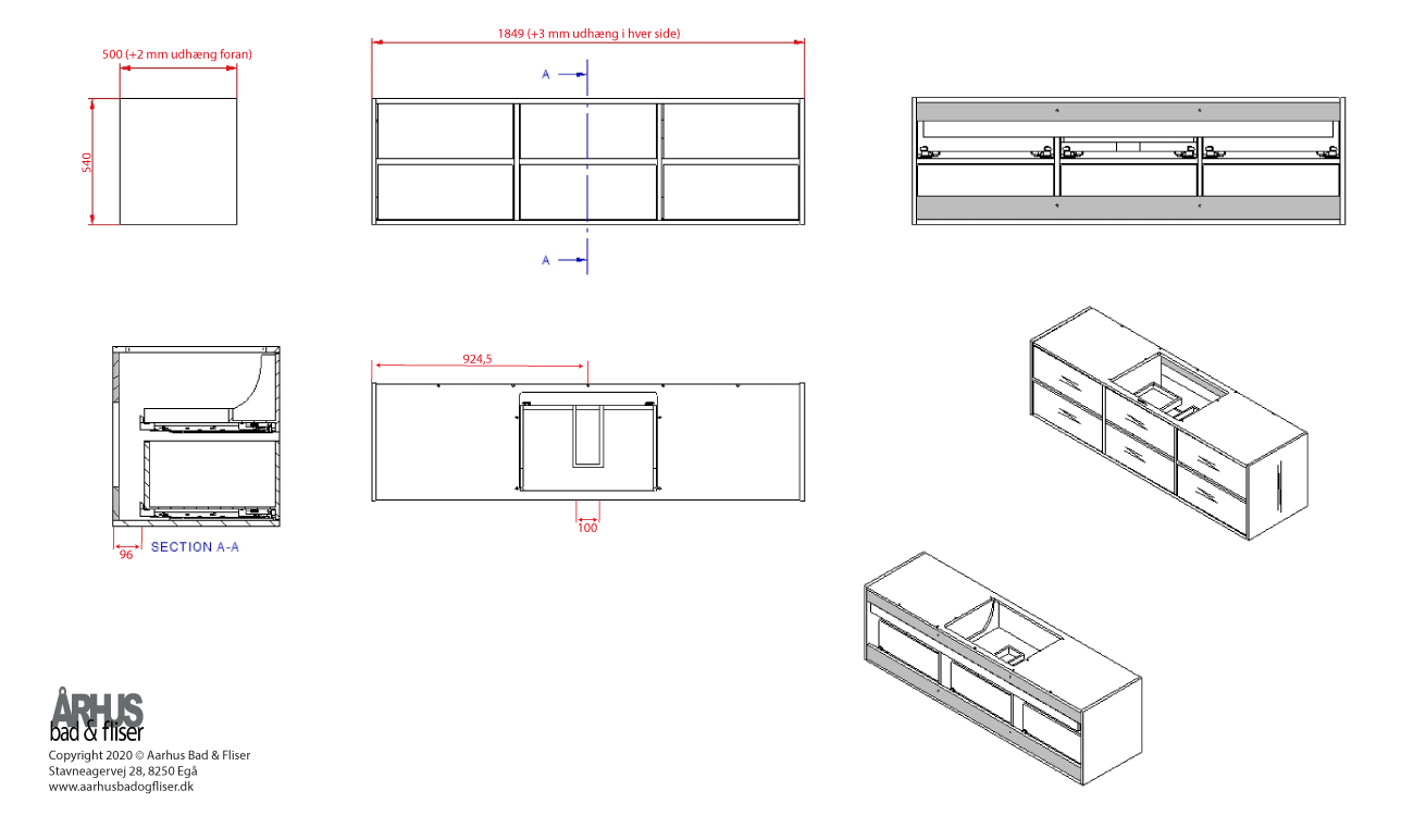 Stregtegning på snedker badmøbel 4917