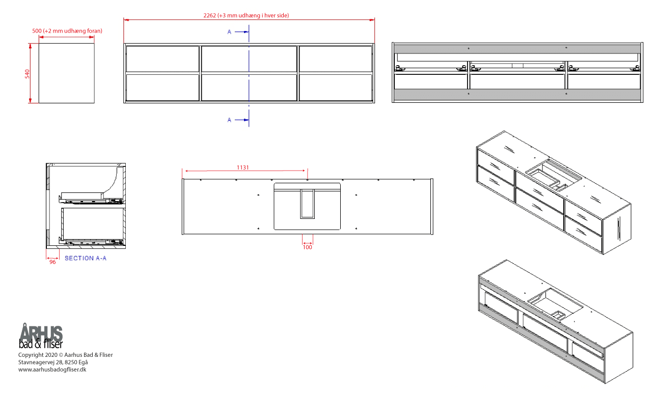 Stregtegning på snedker badmøbel 4944