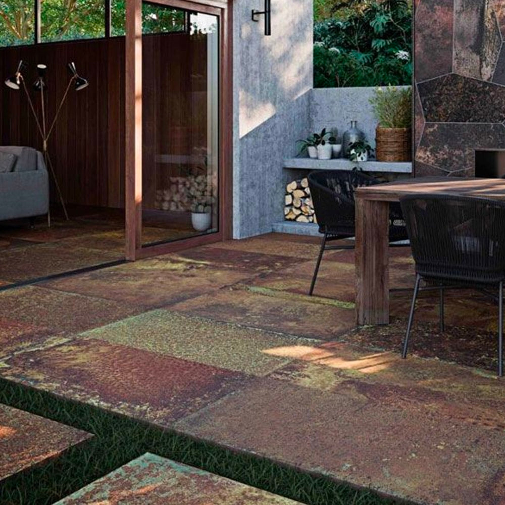 Corten flisen i farven Rust