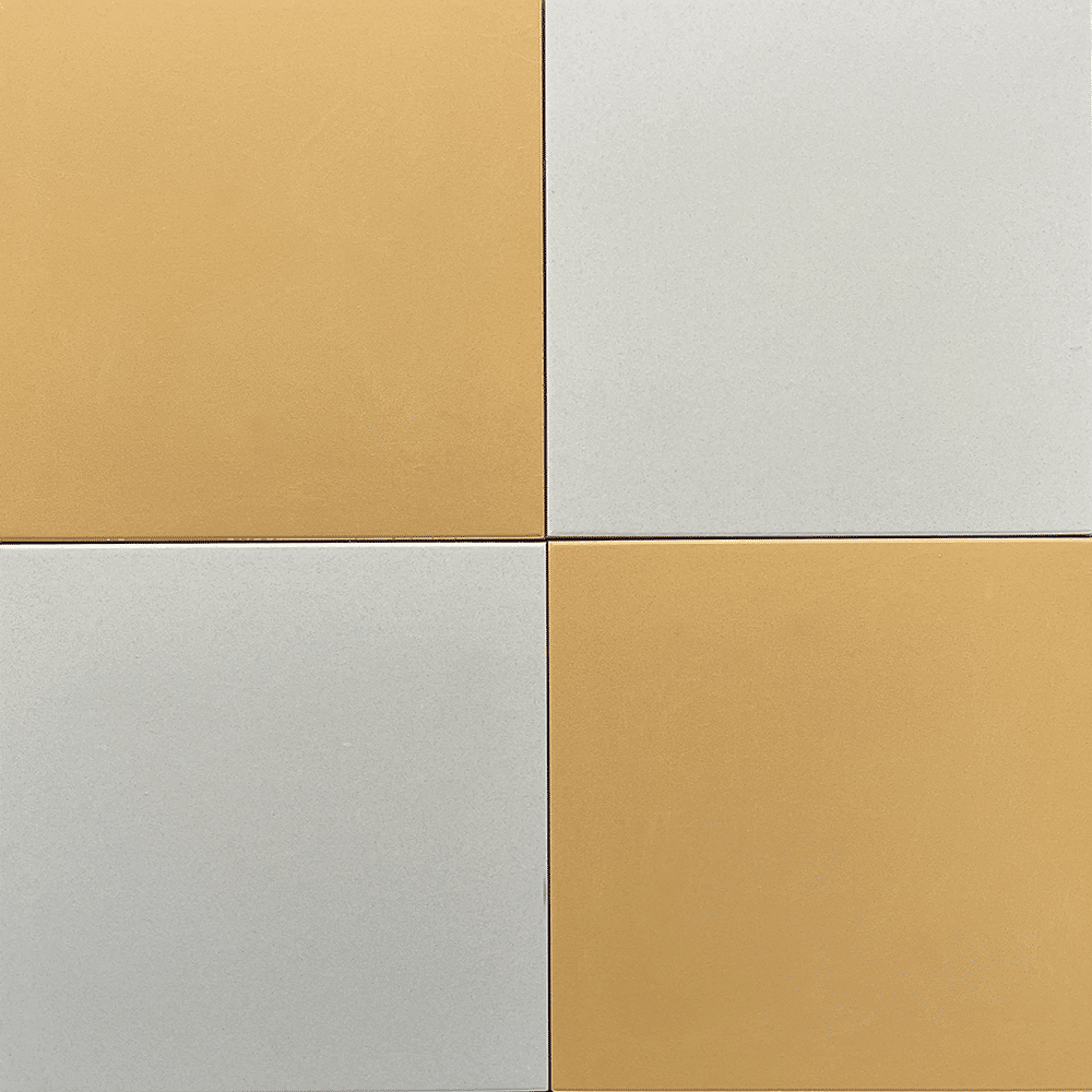 Uni flisen i farverne Bianco B og Giallo Ocra