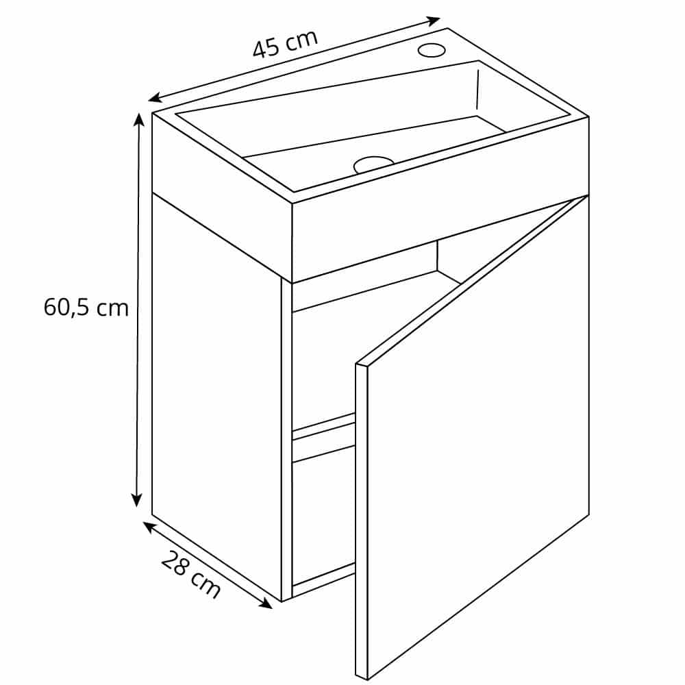 Milano 45cm inkl. spejlskab - Udstillingsmodeller