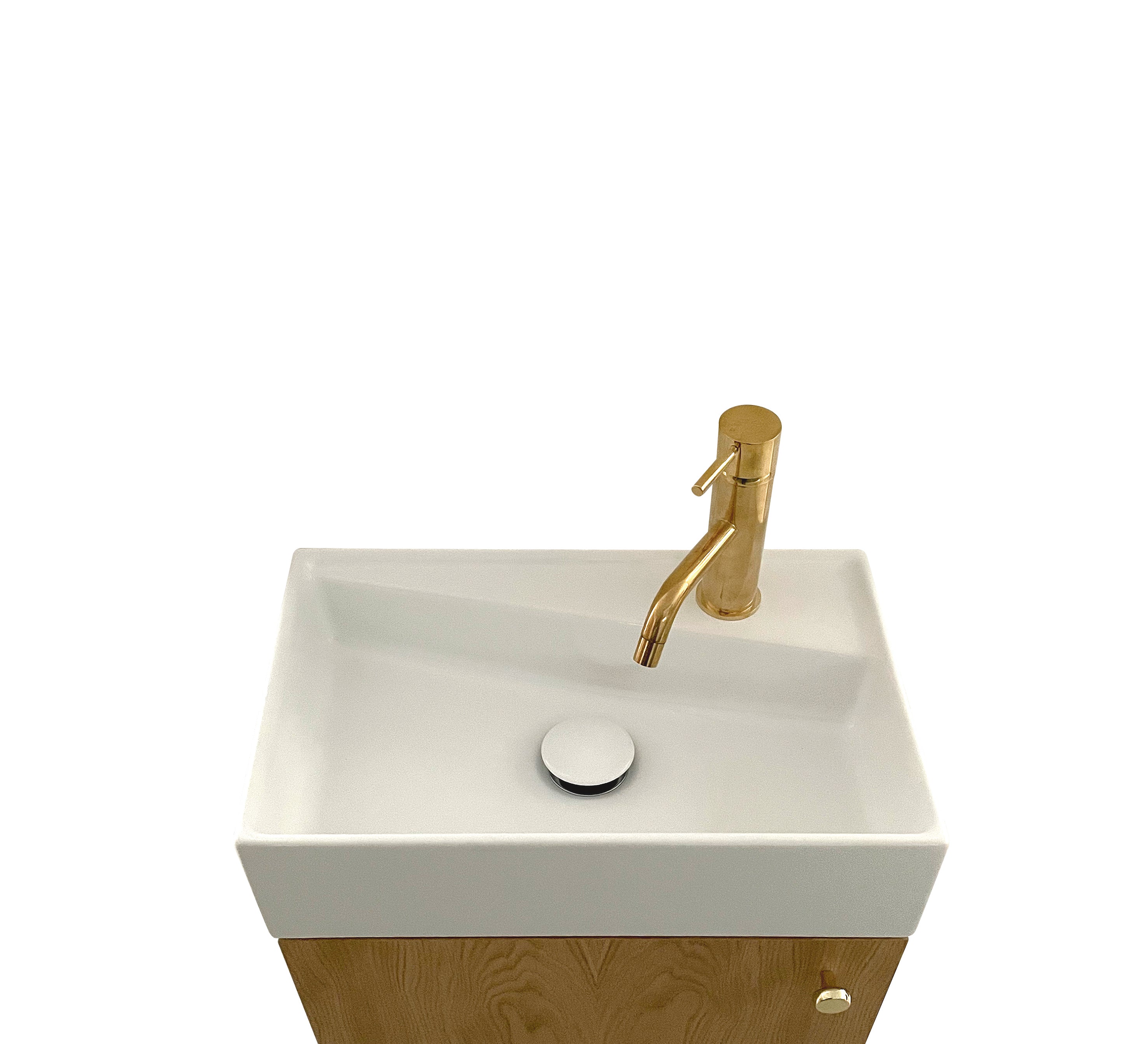 mini snedker natur i eg til små badeværelser