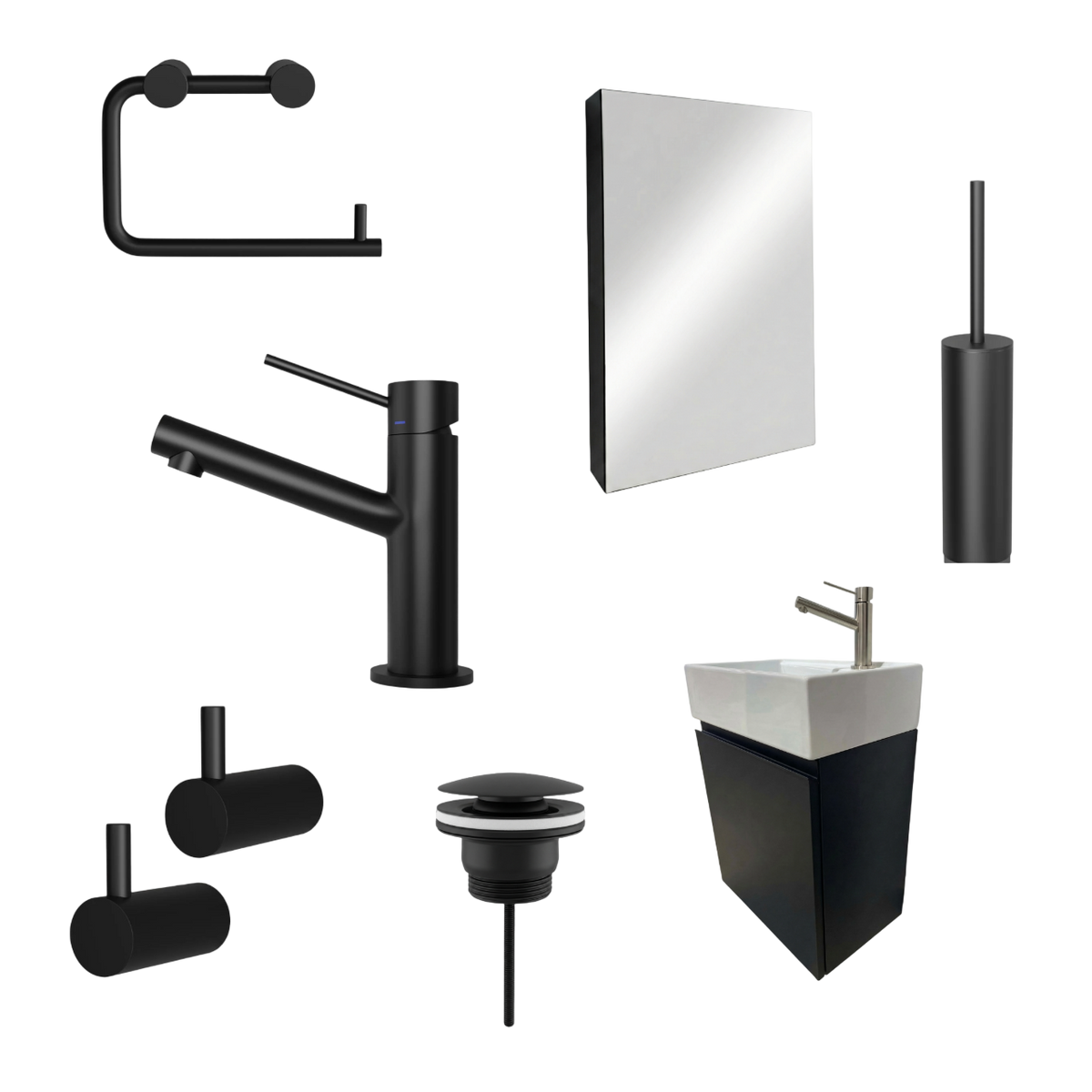 Milano Nero 45cm Pakketilbud - Scandtap, Spejlskab & Badmøbel