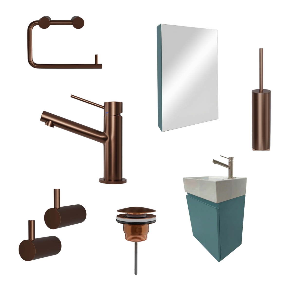 Milano Blu Acciaio 45cm Pakketilbud - Scandtap, Spejlskab & Badmøbel