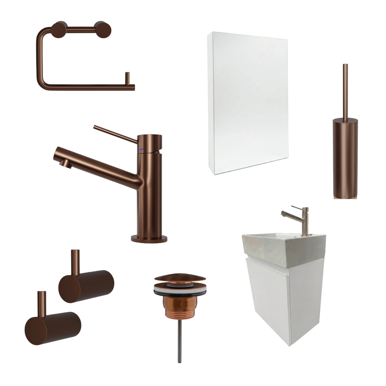 Milano Neve 45cm Pakketilbud - Scandtap, Spejlskab & Badmøbel