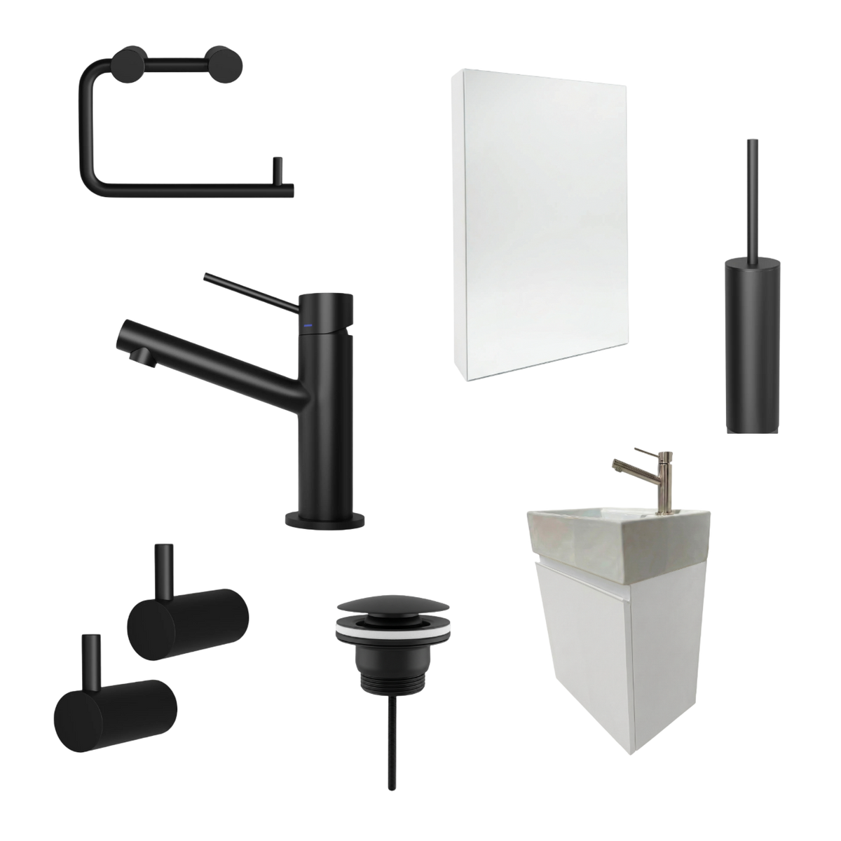 Milano Neve 45cm Pakketilbud - Scandtap, Spejlskab & Badmøbel