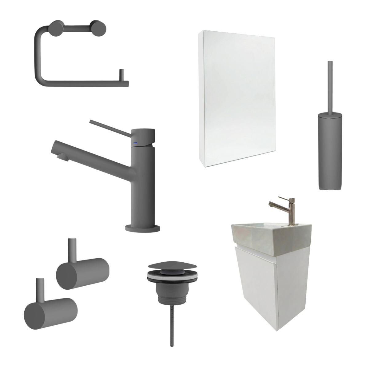 Milano Neve 45cm Pakketilbud - Scandtap, Spejlskab & Badmøbel