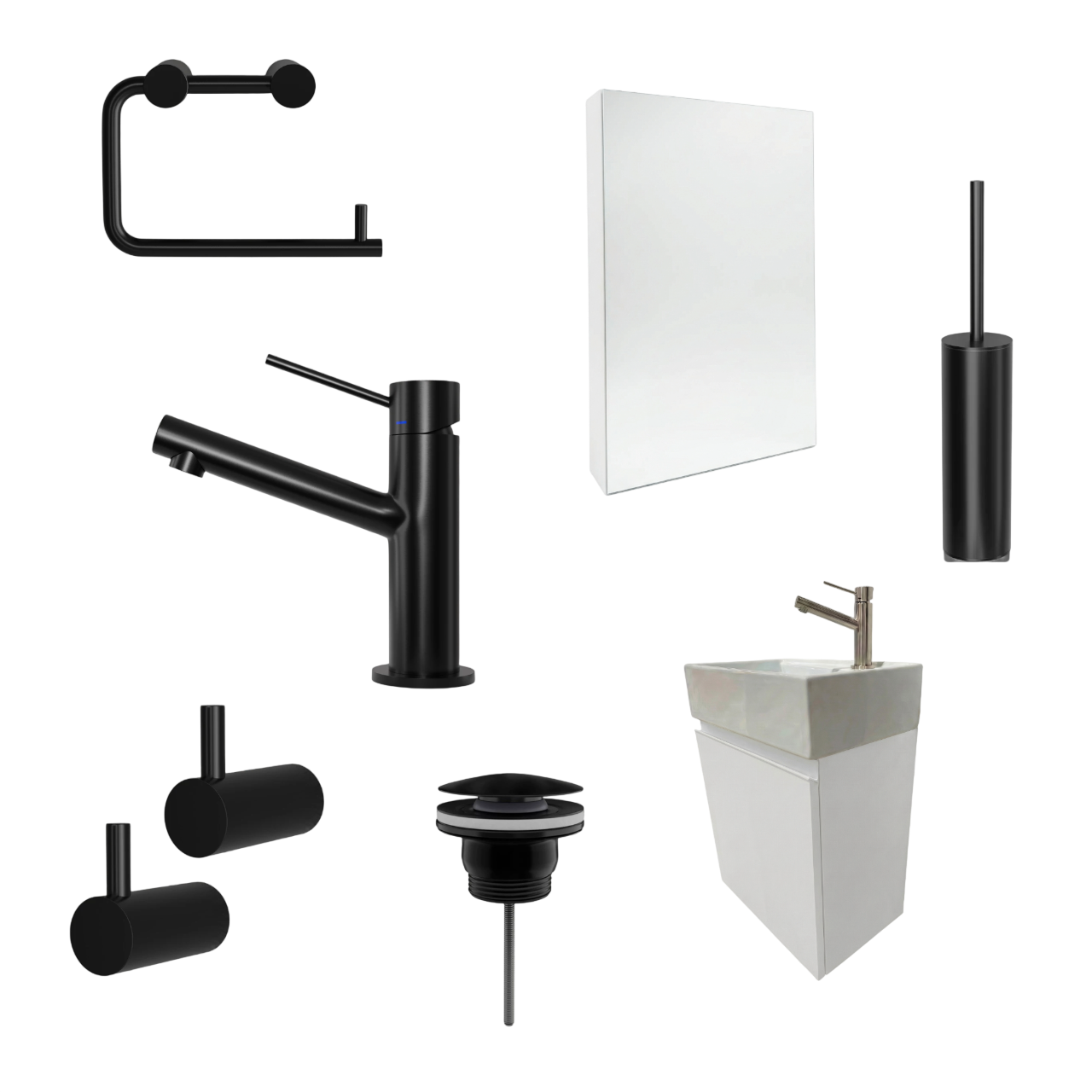 Milano Neve 45cm Pakketilbud - Scandtap, Spejlskab & Badmøbel