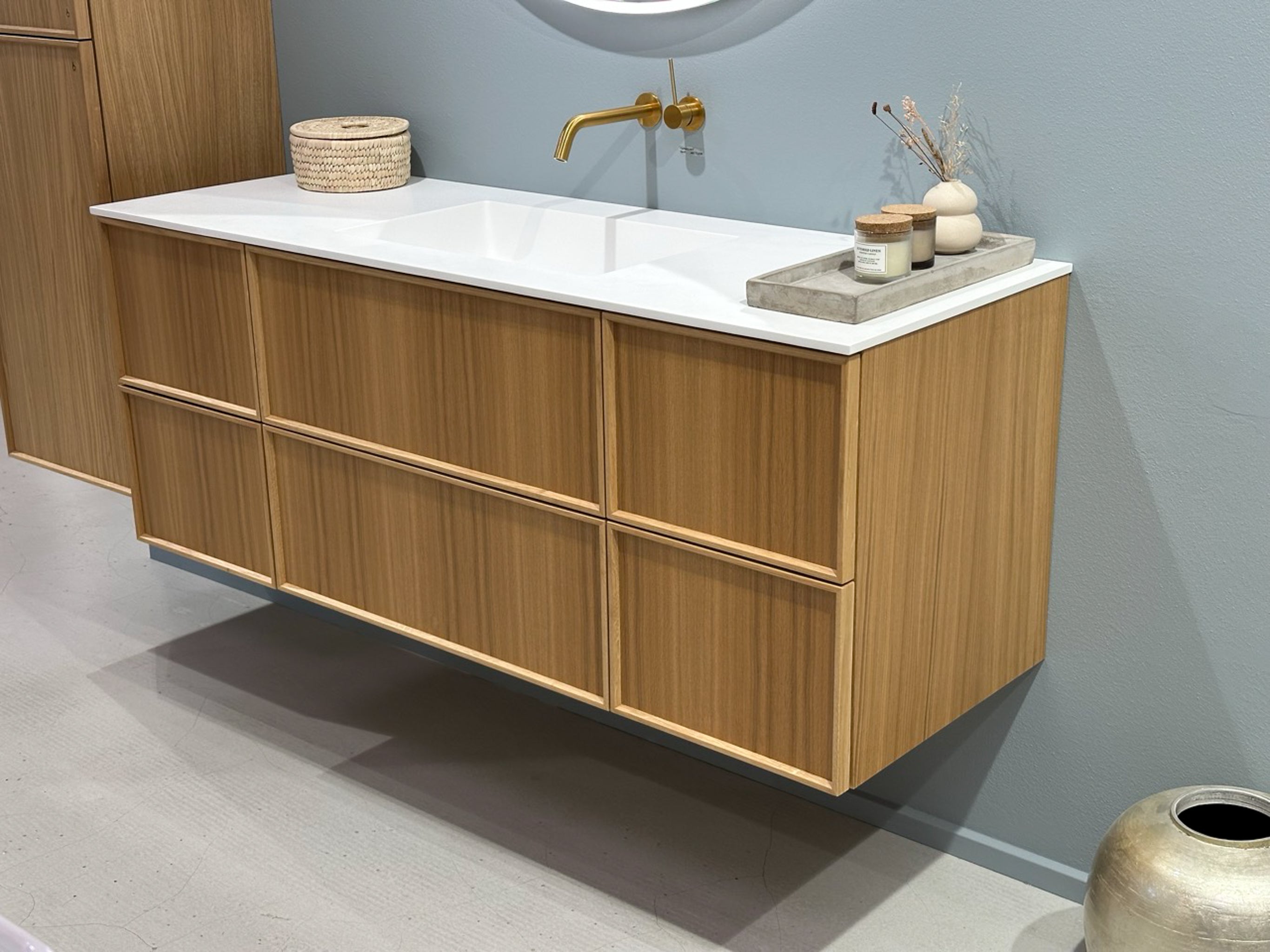 Shaker Badmøbel i Eg, 140 cm - Vask Center