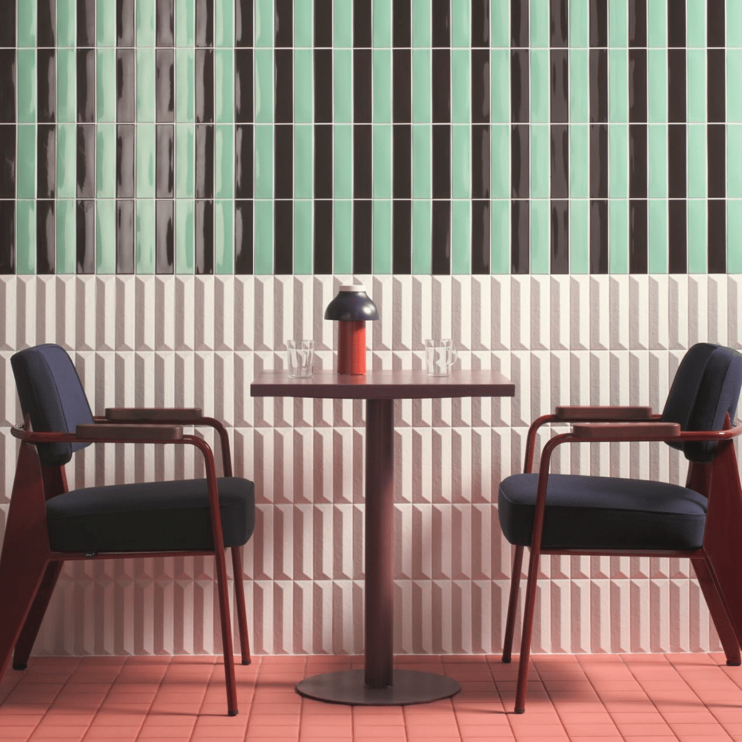 App flisen i farverne Cacao, Mint og Raw