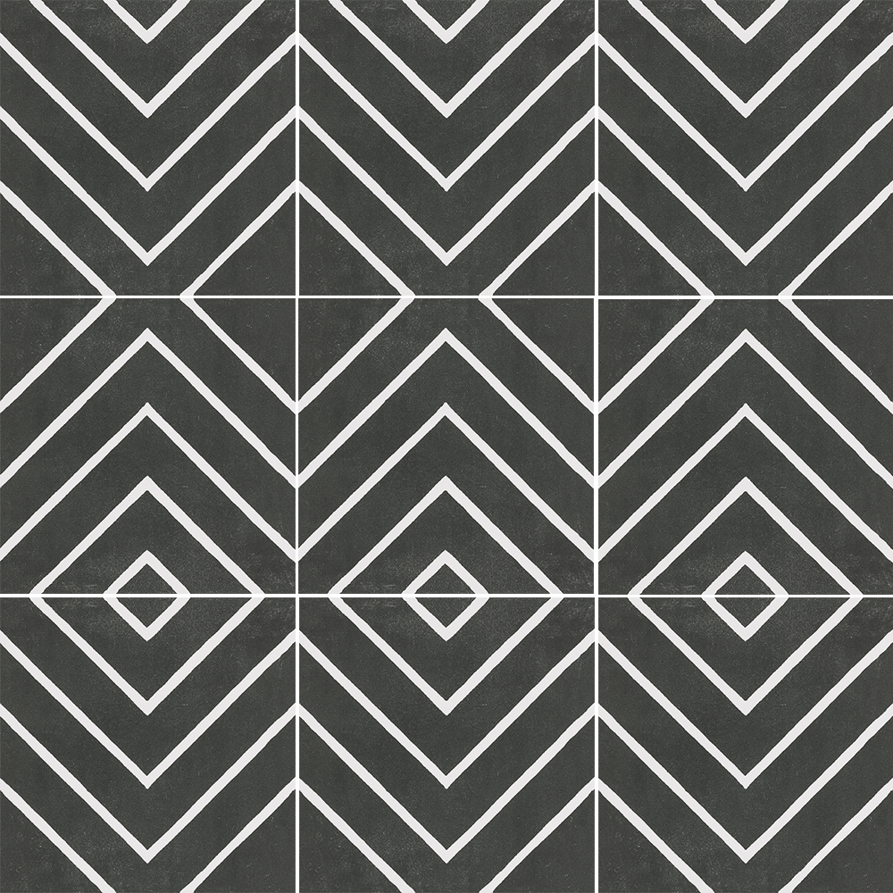 Terra Black mønstret flise