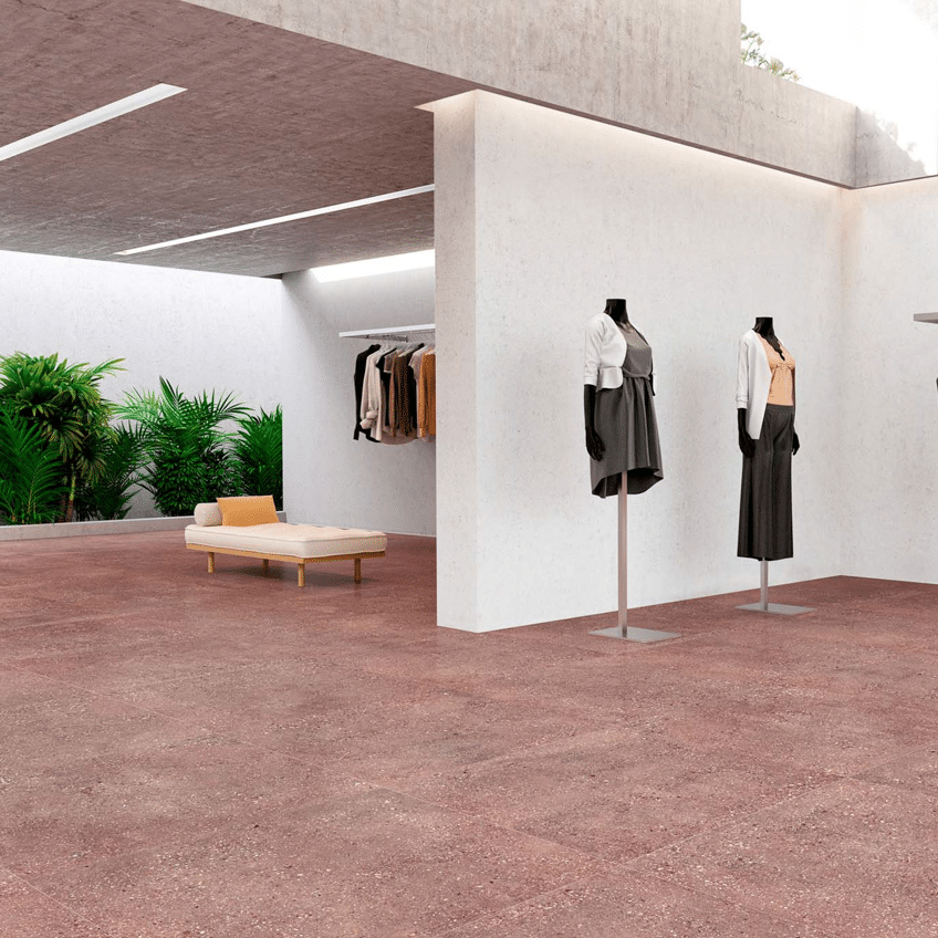 Floor flisen i farven Rosso