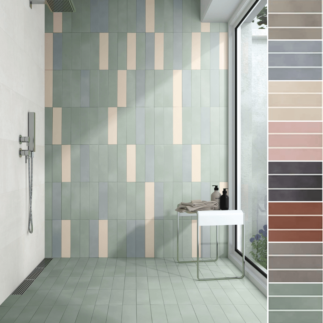 Lissabon flisen i farverne Green, Ivory og Blue