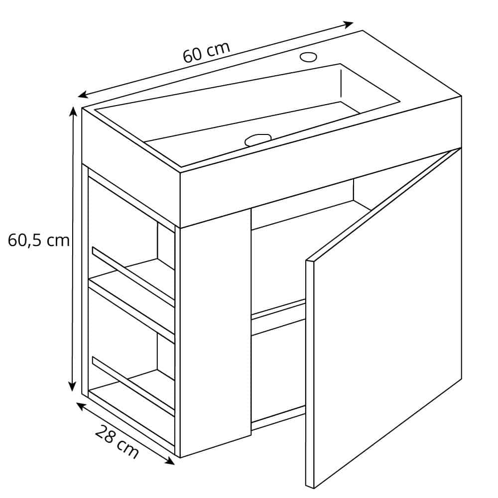 Milano 60 cm stregtegning