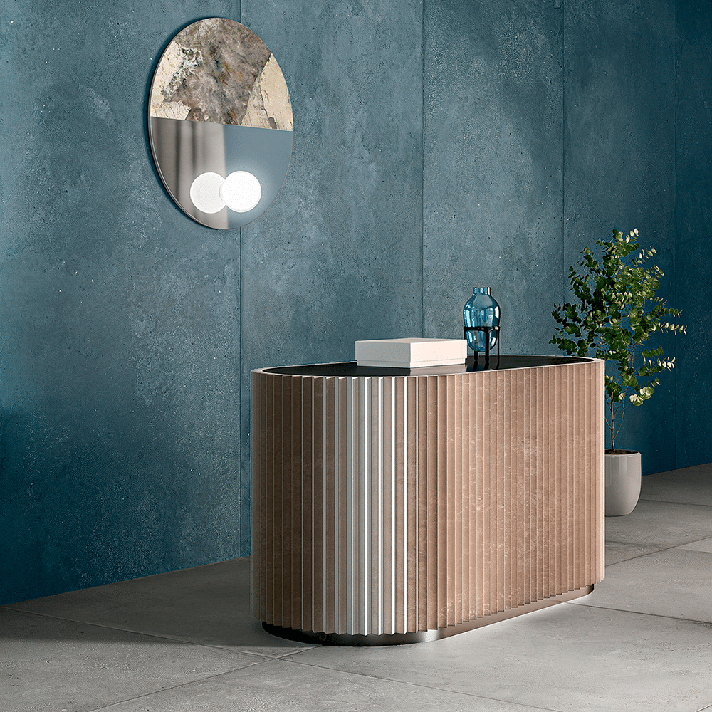 Pig flisen i farven Polvere og Ossido