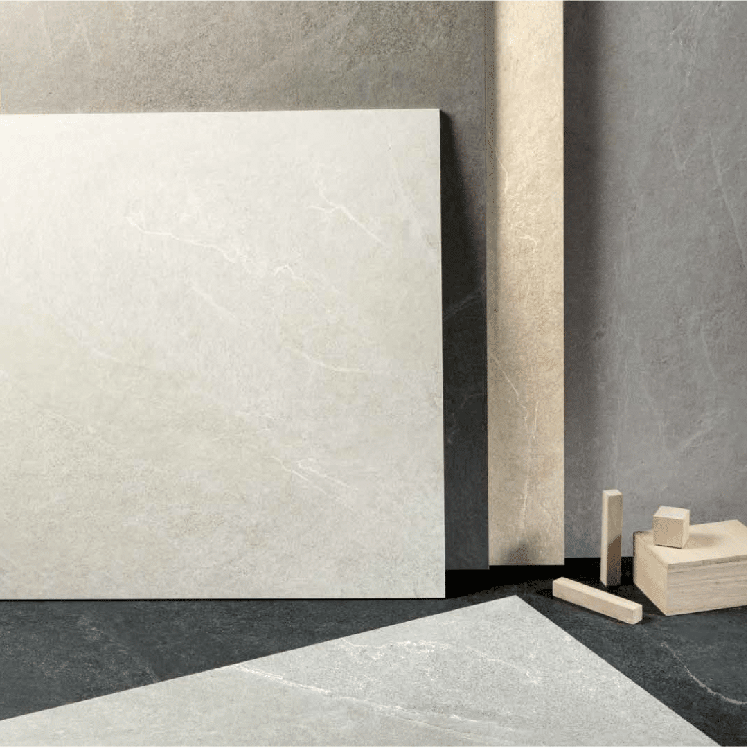 Trust fliseserie til gulv og væg i naturstenslook. Eksklusiv flise til køkken, badeværelse eller stue.