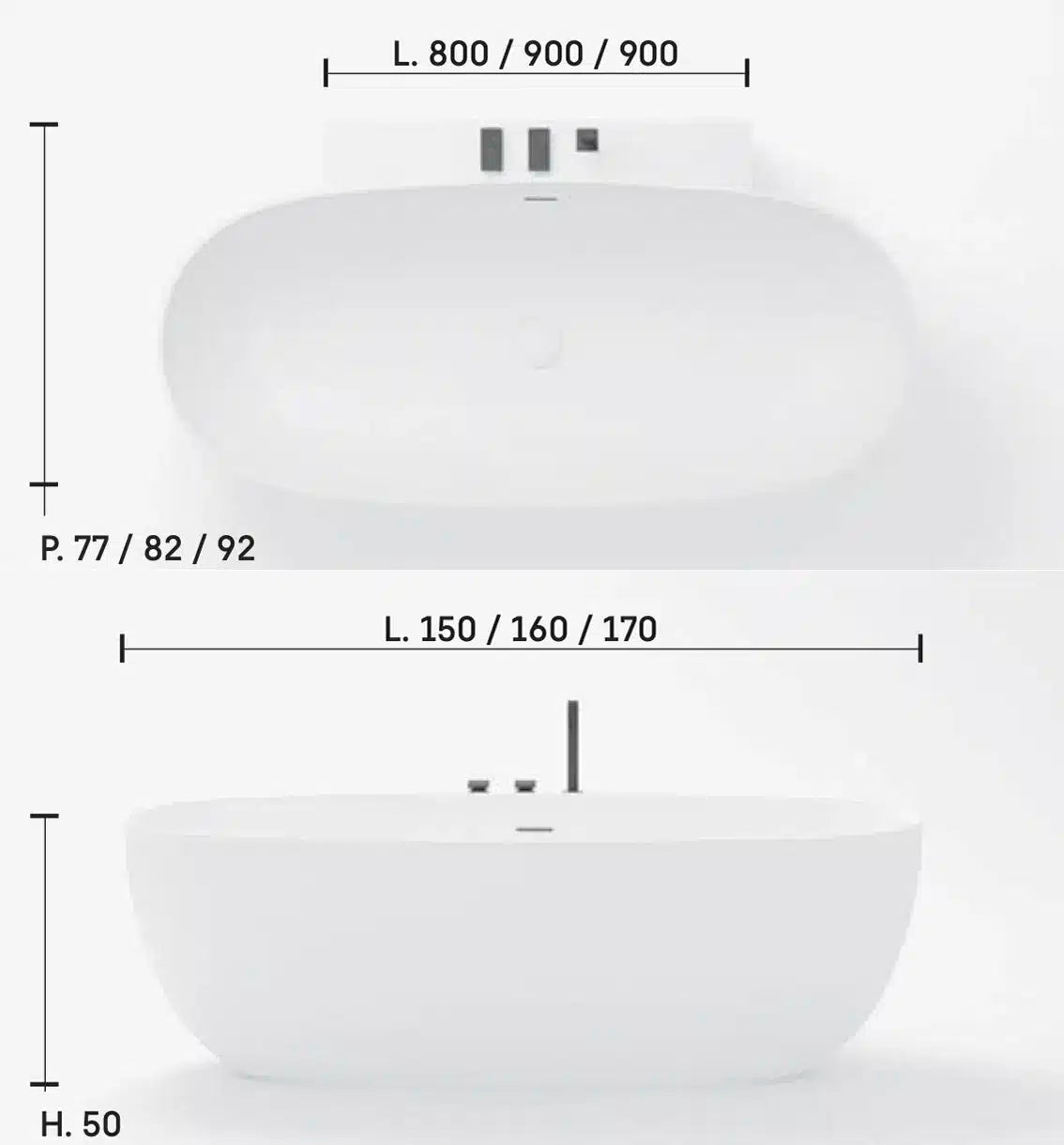 Alessa panelled - On wall badekar