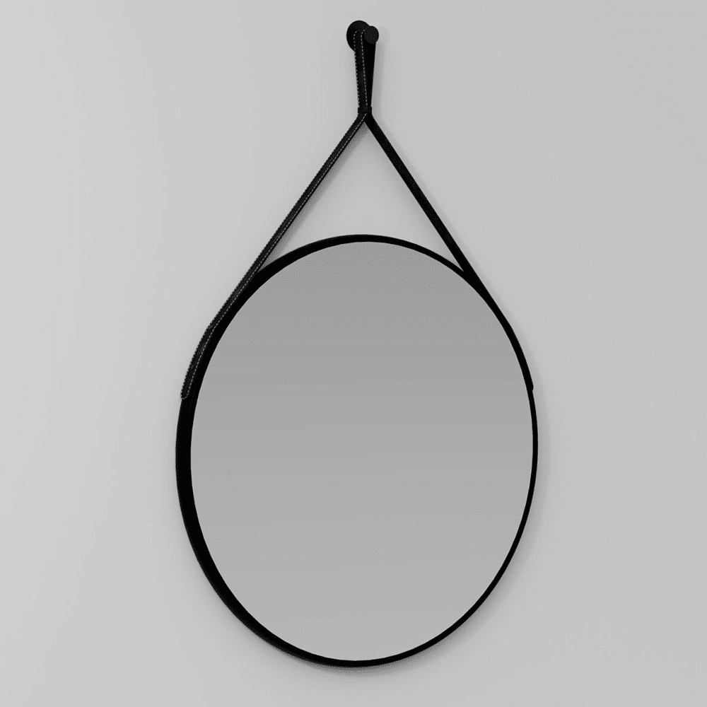 RING spejl med læderrem