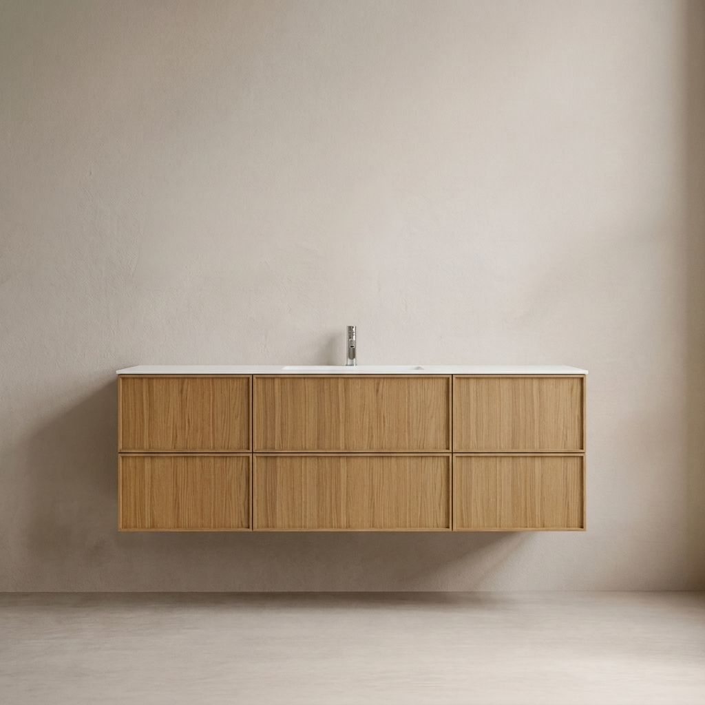 Shaker Badmøbel i Eg, 160 cm - Vask Center