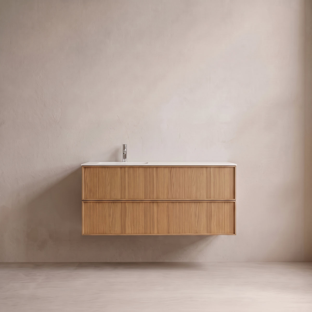 Shaker Badmøbel i Eg, 120 cm - Vask Venstre
