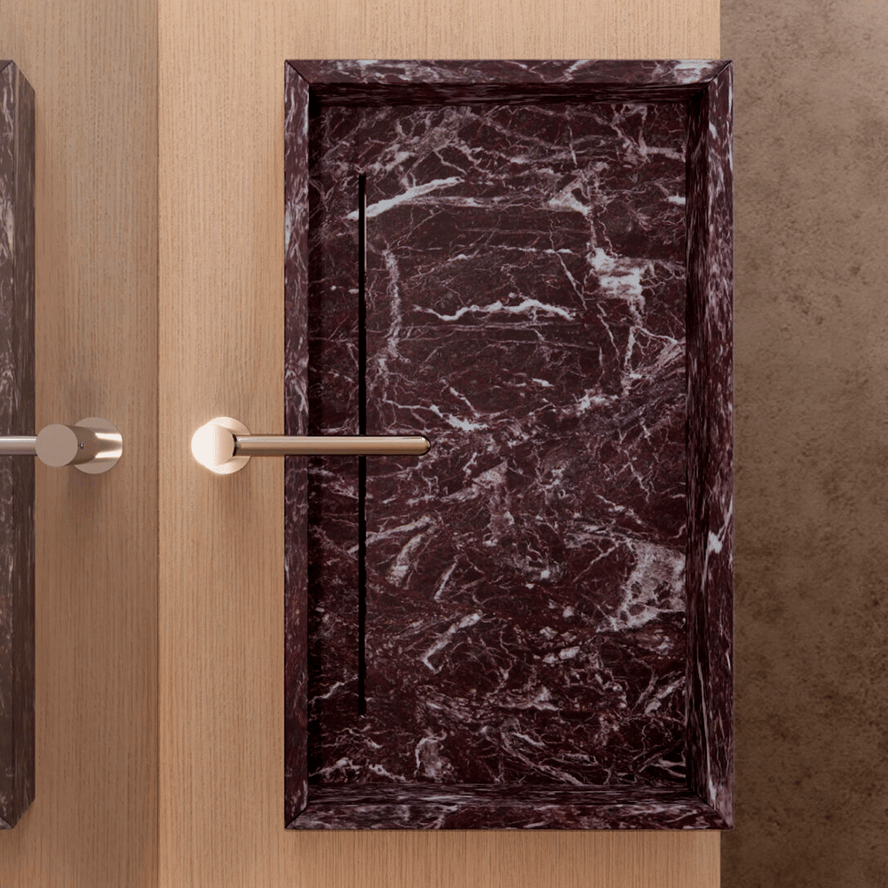 Slide marmorvask i farven Rosso Levanto