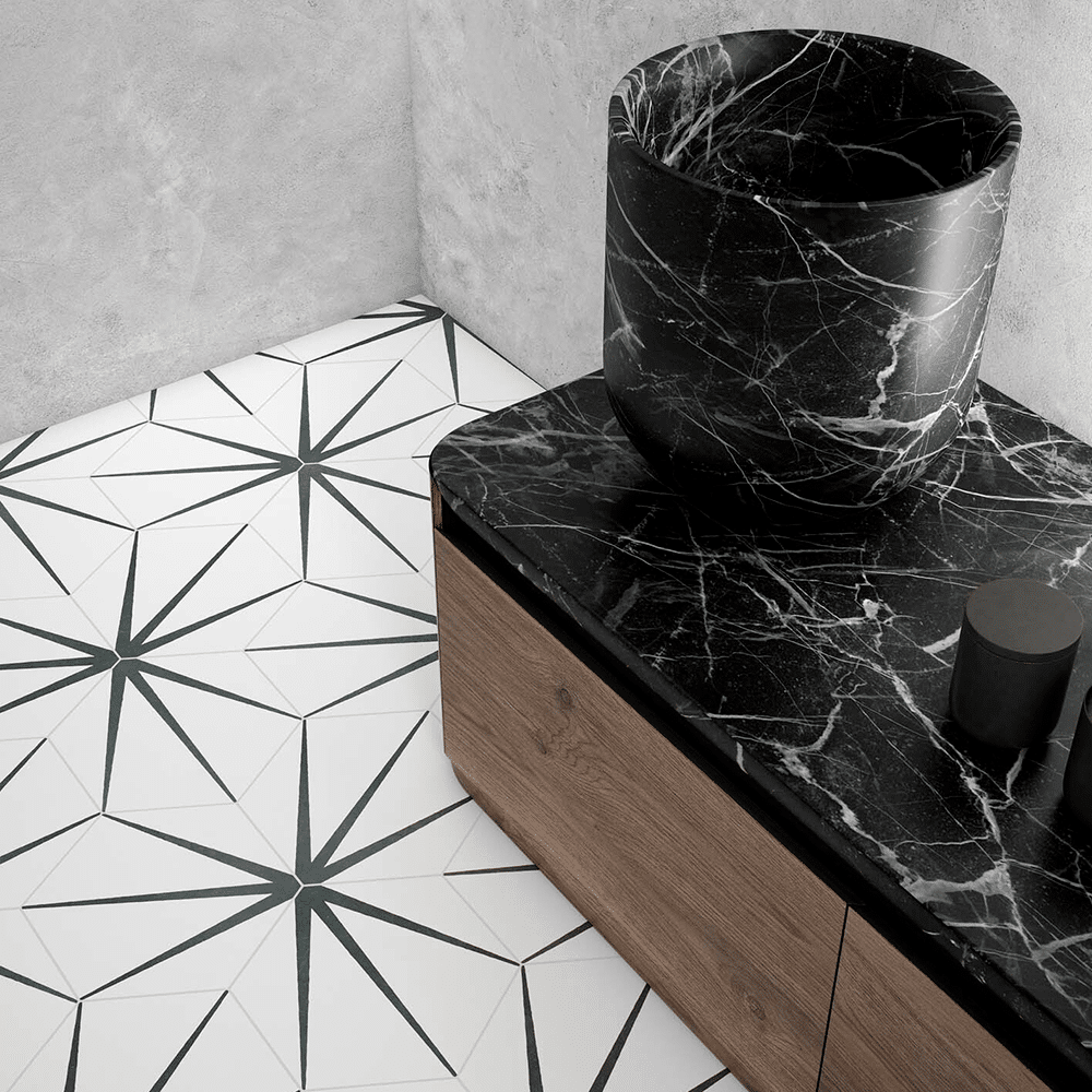 Star flisen i farven Hvid