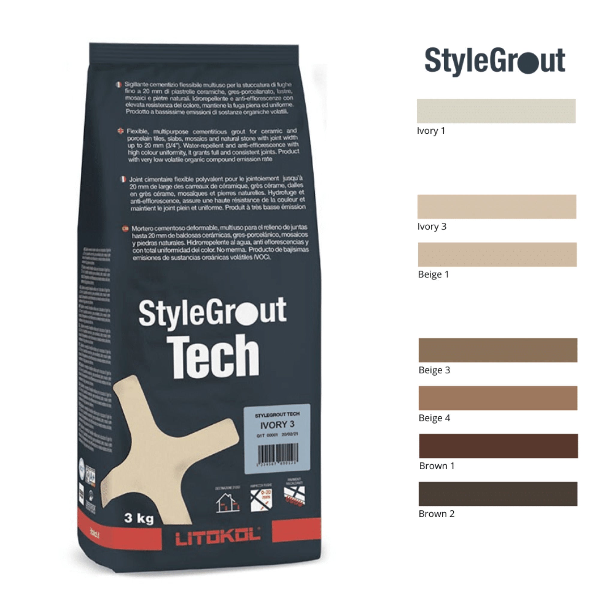 Litokol StyleGrout Tech cementfuge - Warm Tones