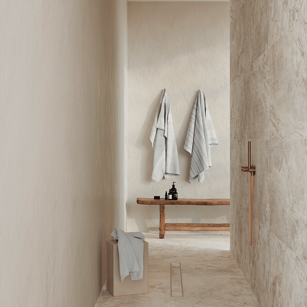 Up flisen i farven Butter