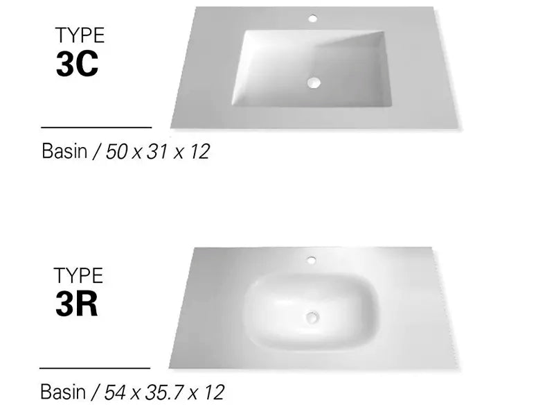 Antico vaskeskab 140 cm med 4 skuffer og inkl. vask - VENSTRE