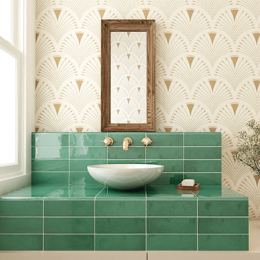 Vill flisen i farven Esmerald Green