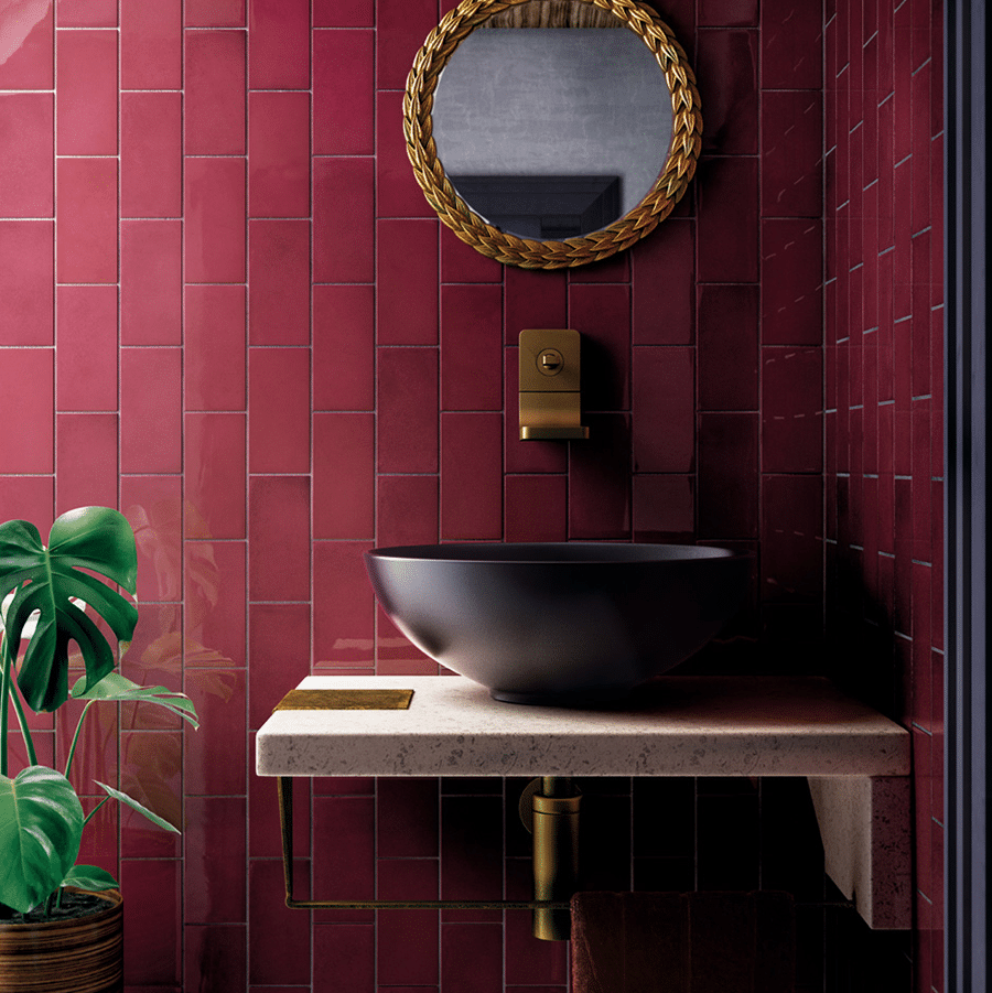 Vill flisen i farven Aubergine