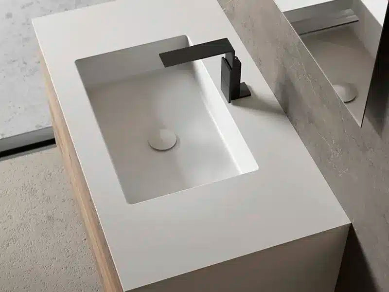 Antico vaskeskab 140 cm med 4 skuffer og inkl. vask - VENSTRE