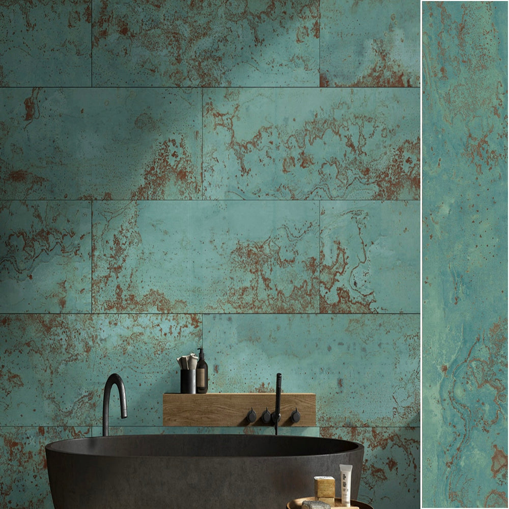 Zink flisen i farven Verde