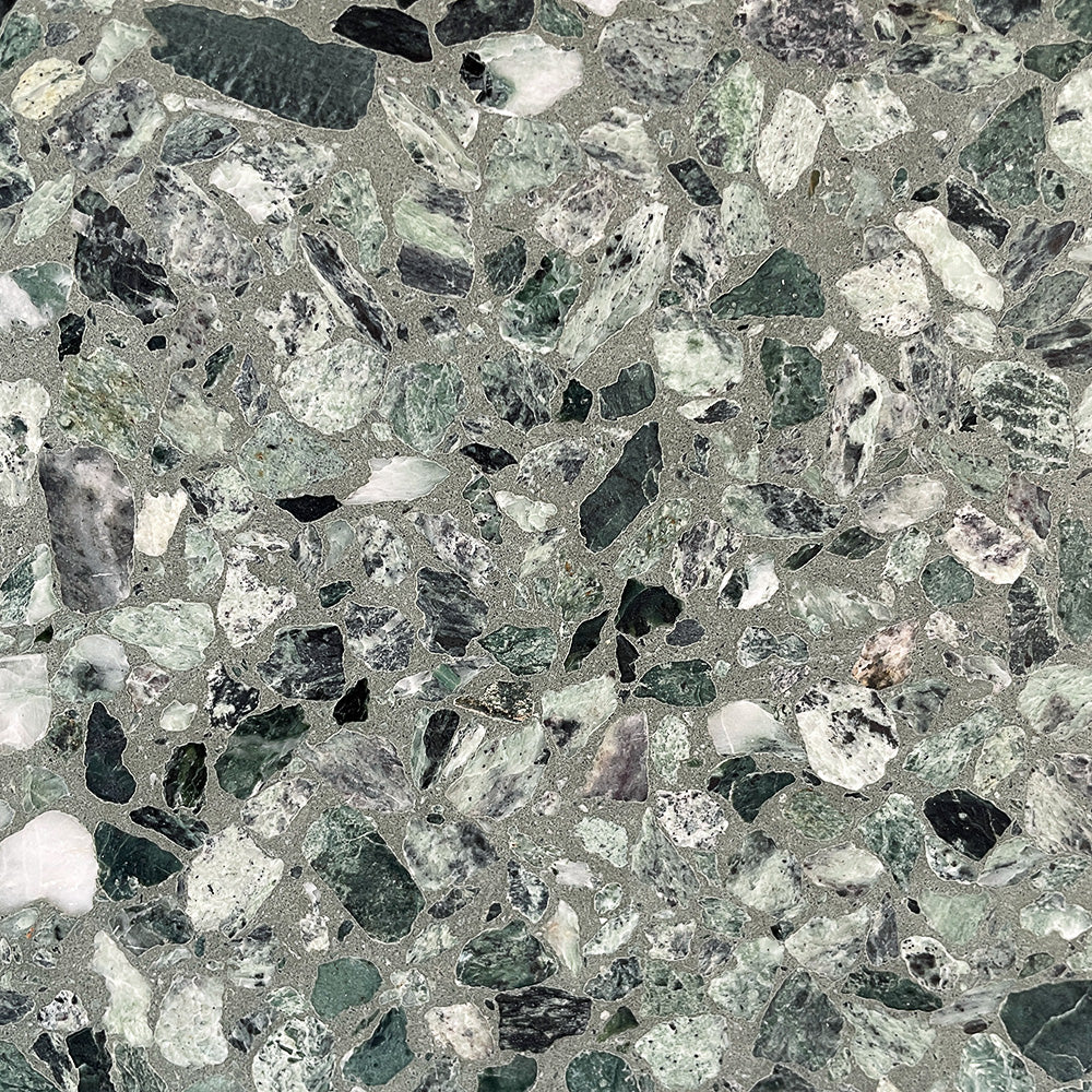Terrazzo 0677 med grågrøn mix