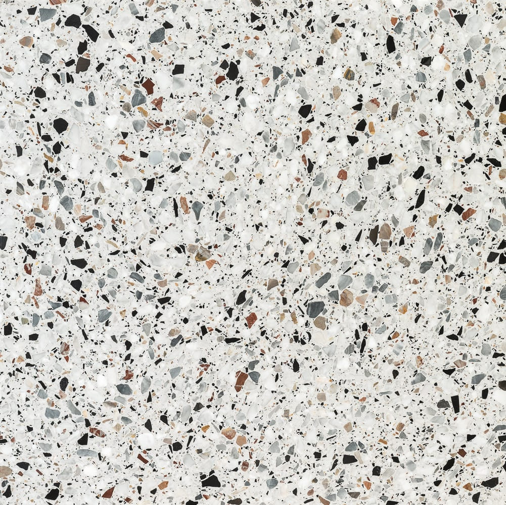 Terrazzo Classico 1.J med lyst, mørk og koldt mix Sokkelkant