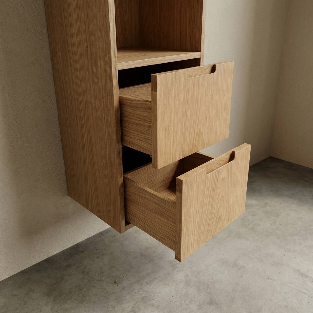 ALMA 3920 Snedker Højskab med Skuffer - Lys - 40 x 156 cm