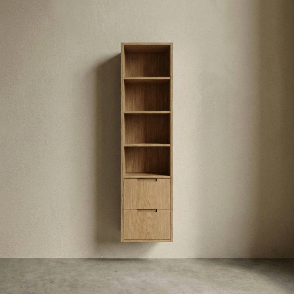 ALMA 3920 Snedker Højskab med Skuffer - Lys - 40 x 156 cm