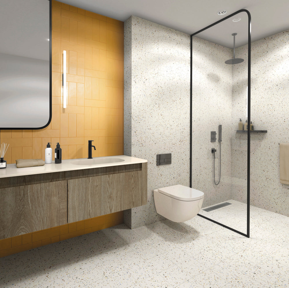 Andy med plain og terrazzolook