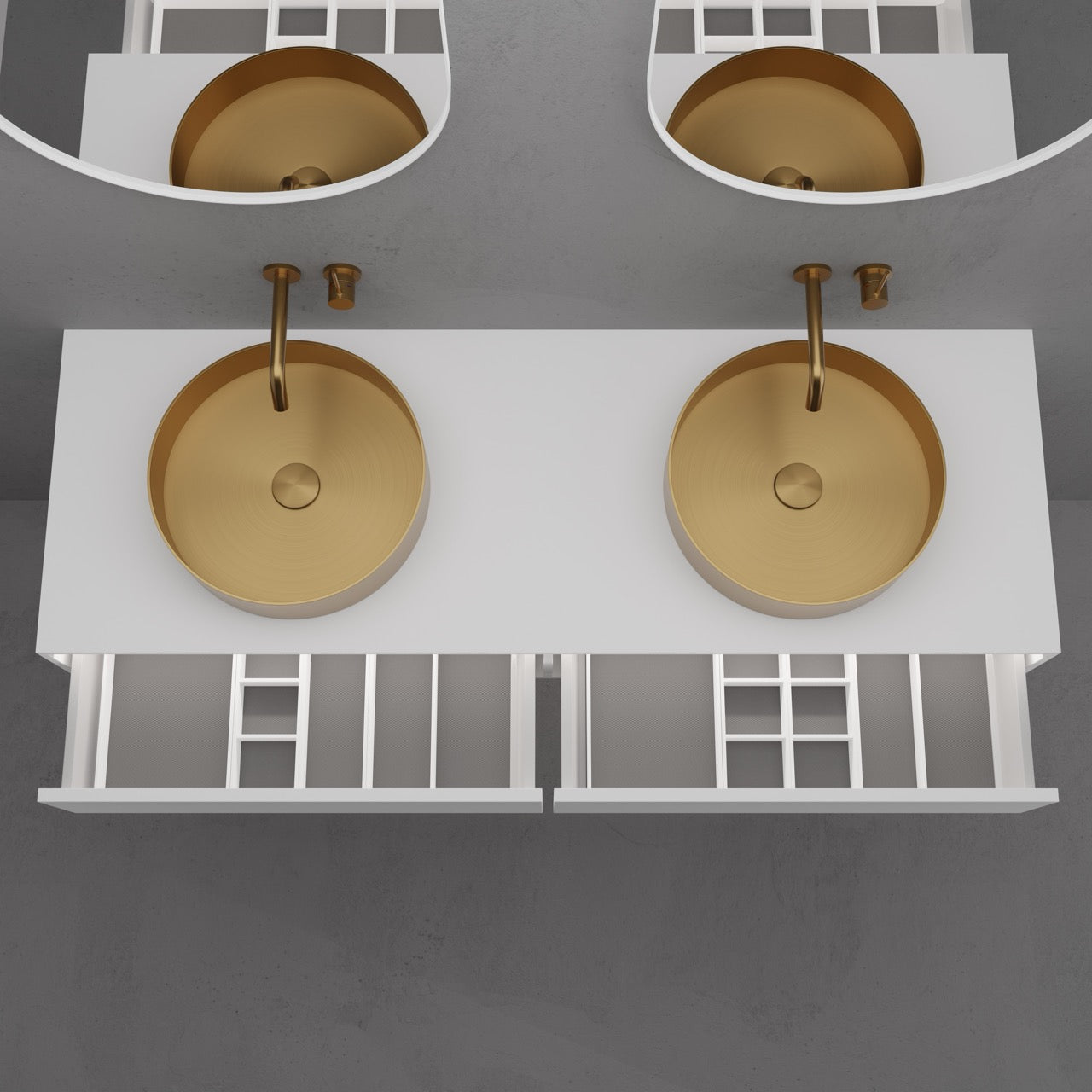 Scandtap S1400 badmøbel i Solid Surface