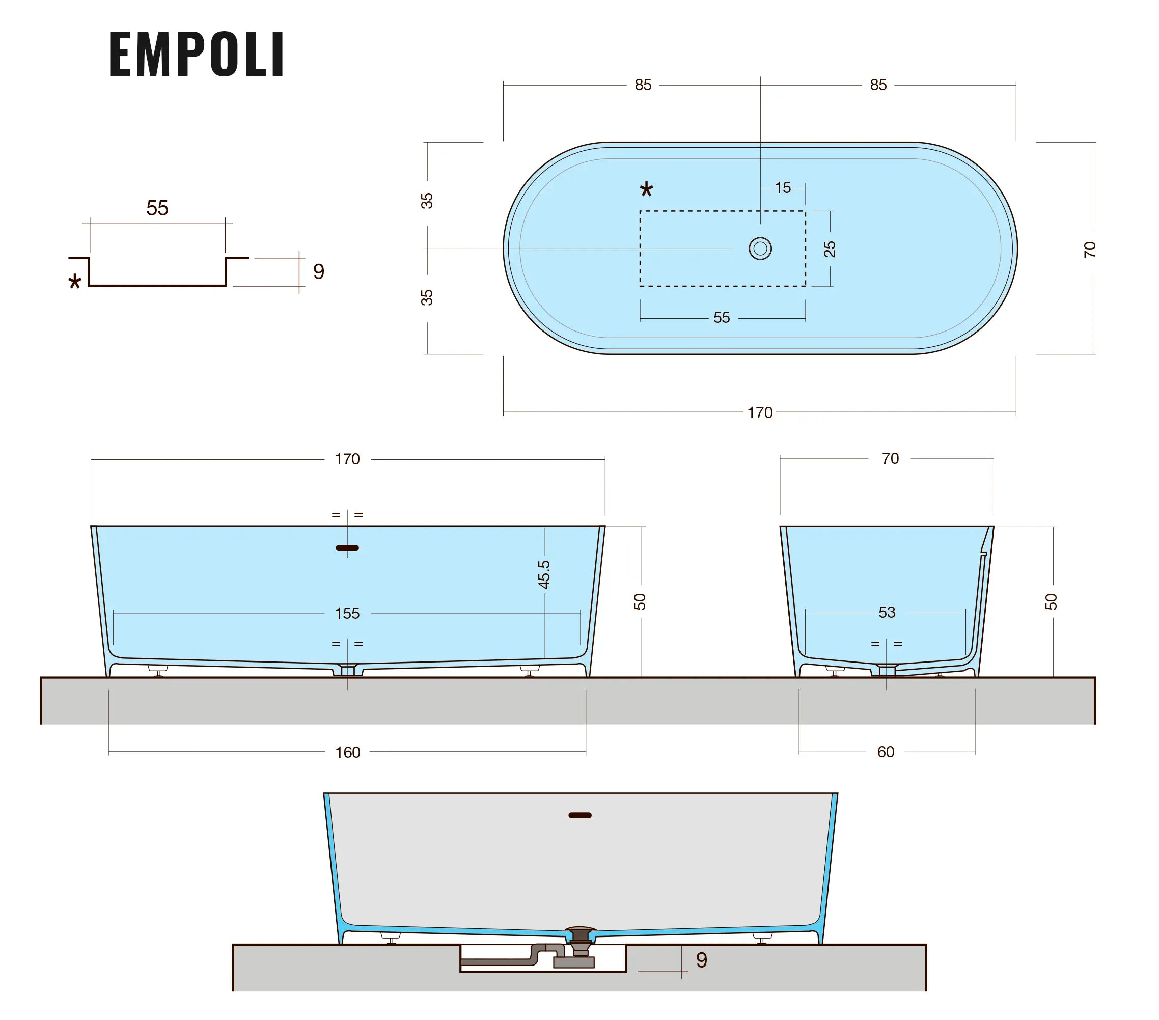 Empoli - Fritstående badekar