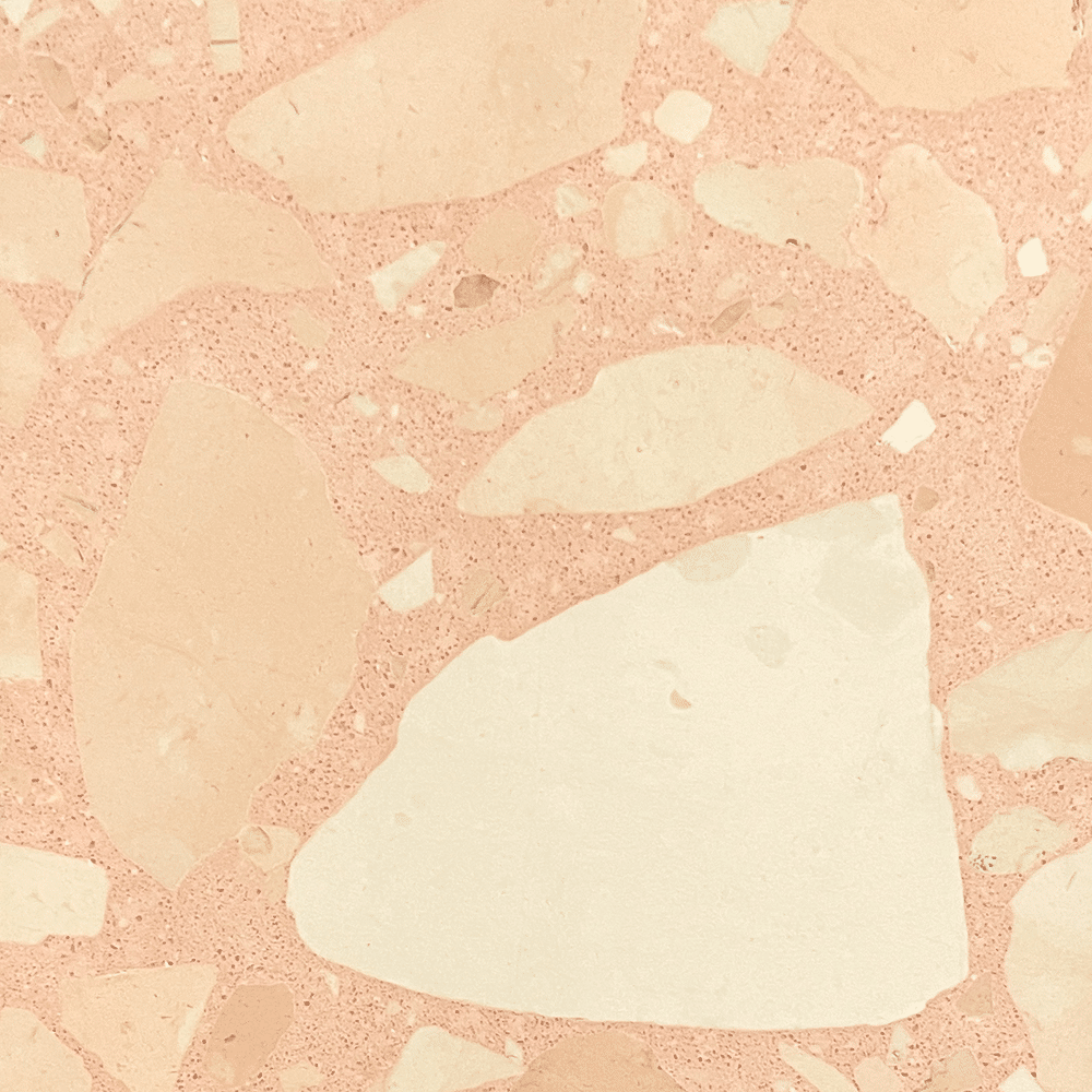 Terrazzo Classico 1.A med lyserødt mix Sokkelkant