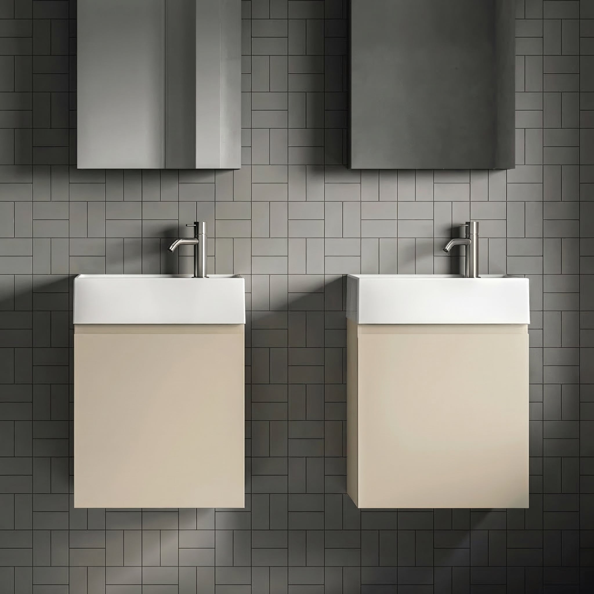 Milano Sahara 45 cm Badeværelsespakke – Badmøbel, Spejlskab & Scandtap