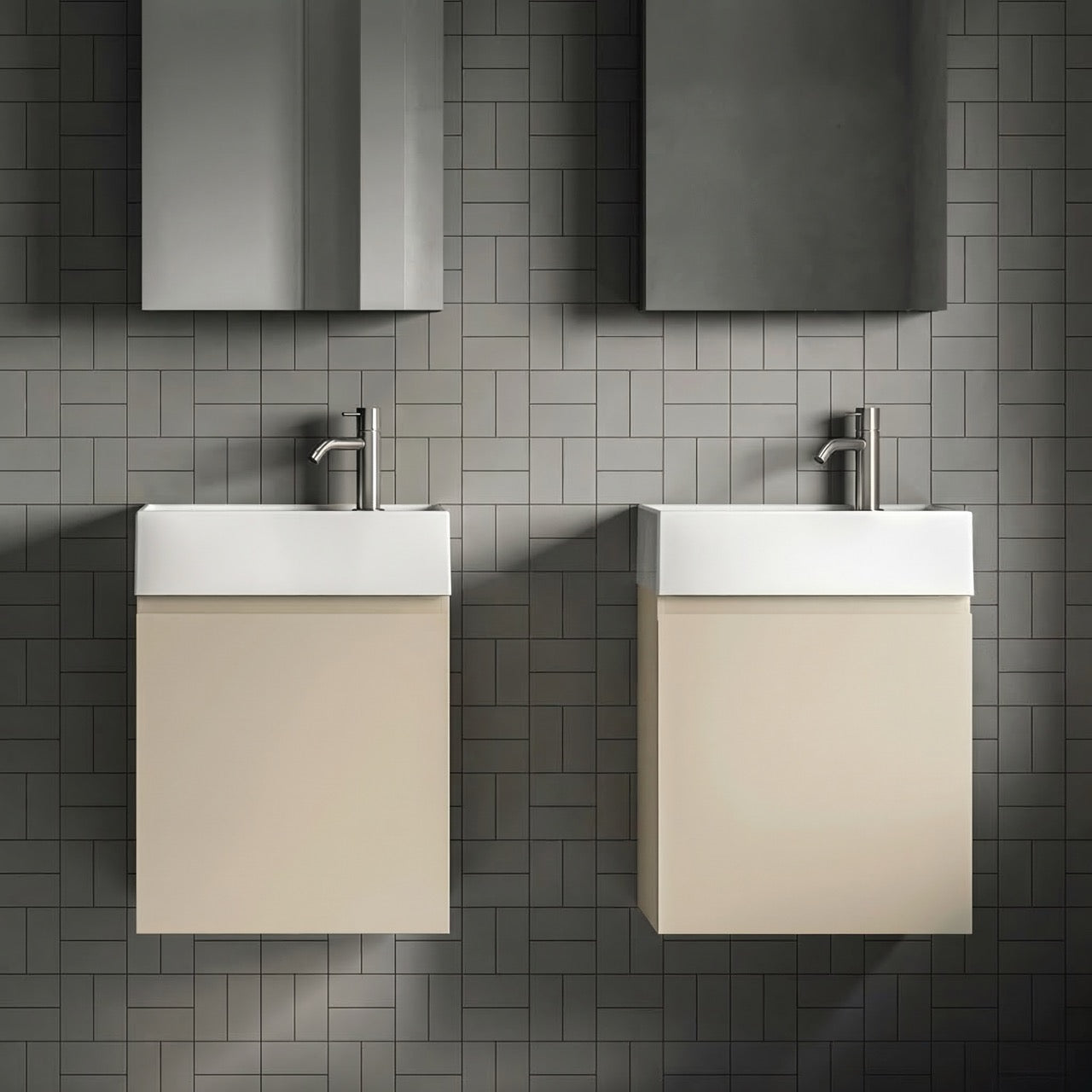 Milano Sahara 45 cm Badeværelsespakke – Badmøbel, Spejlskab & Scandtap