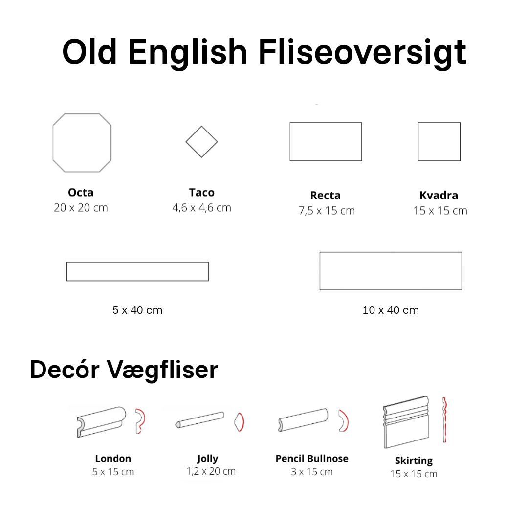 Old English - Decór, væg og gulvfliser