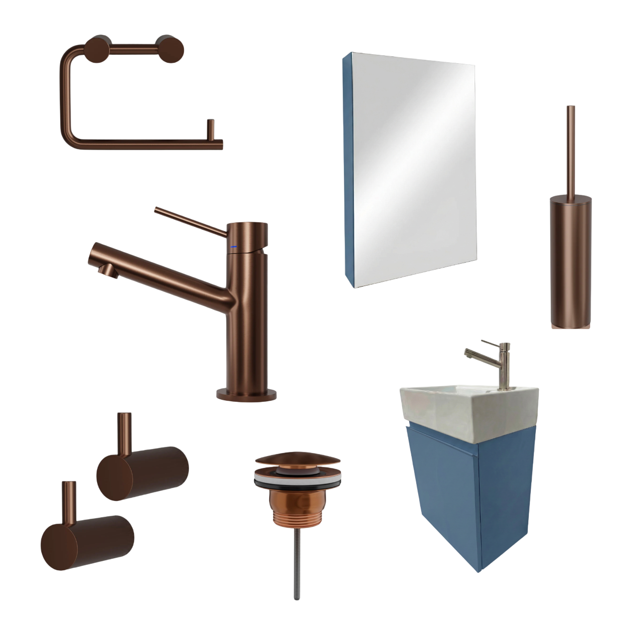 Milano Cobalto 45 cmBadeværelsespakke – Badmøbel, Spejlskab & Scandtap