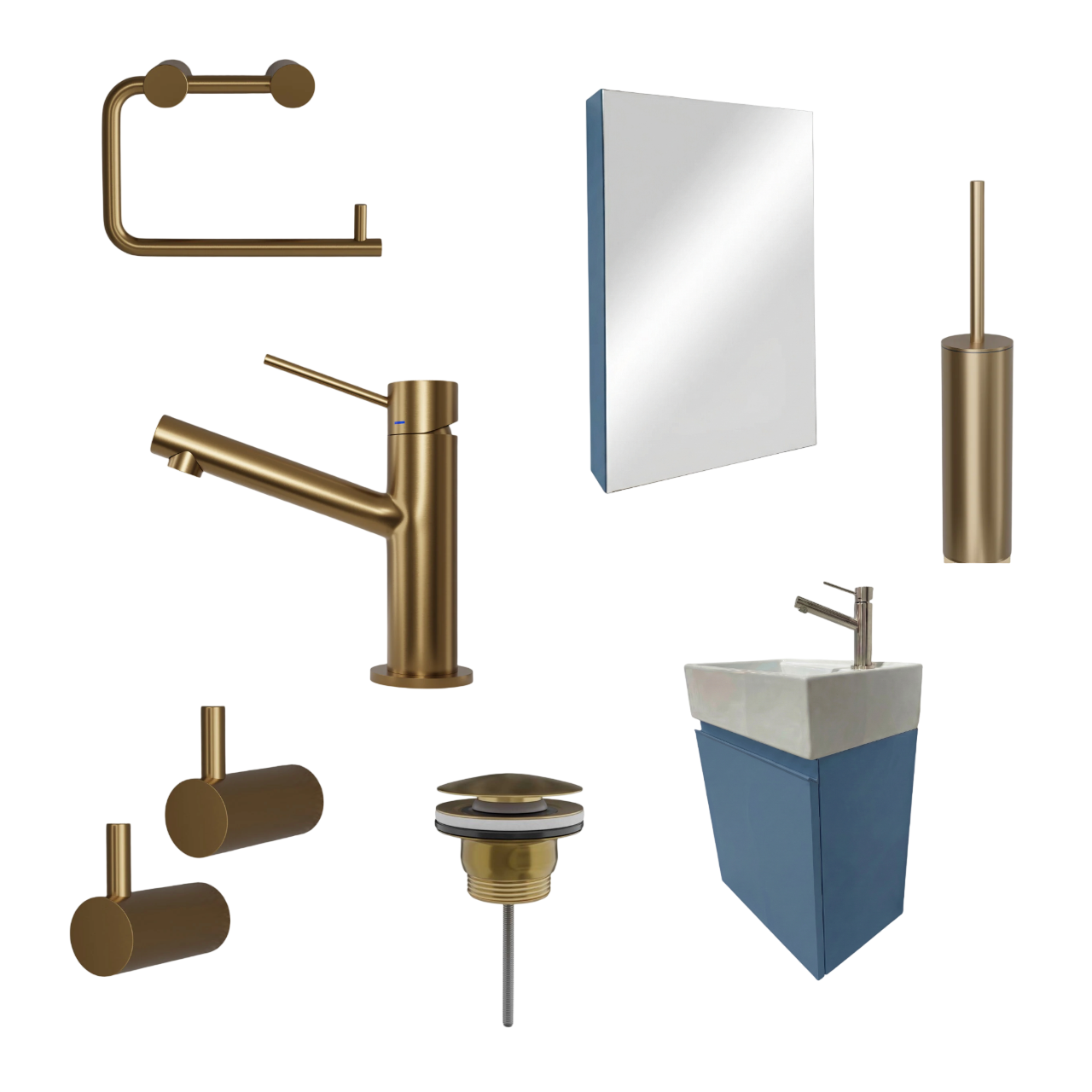 Milano Cobalto 45 cmBadeværelsespakke – Badmøbel, Spejlskab & Scandtap